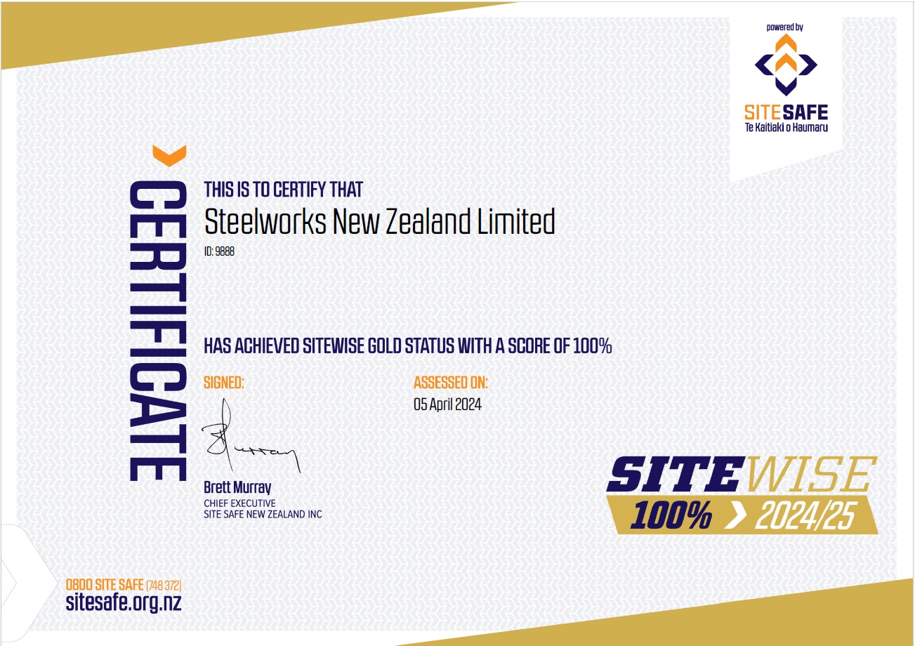SiteWise Gold 100 Certficiate 2024